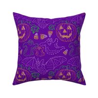 Trick or Treat Stitches 9x9 purple