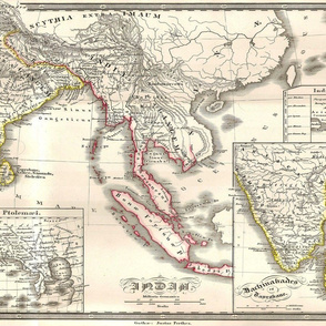 1855 Map of India & SE Asia (27"W)