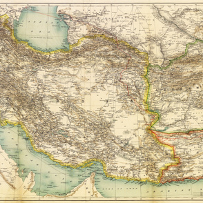 1891 Map of Persia / Afghanistan / Balochistan (54"W)