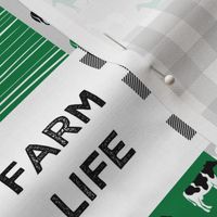 (3" small scale)  farm life - wholecloth green and black - woodgrain