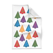 christmas cookie trees tea towel