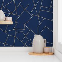 gold angles on navy blue gold lines gold on navy wallpaper