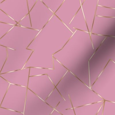 gold angles on pink and gold shiny gold wallpaper