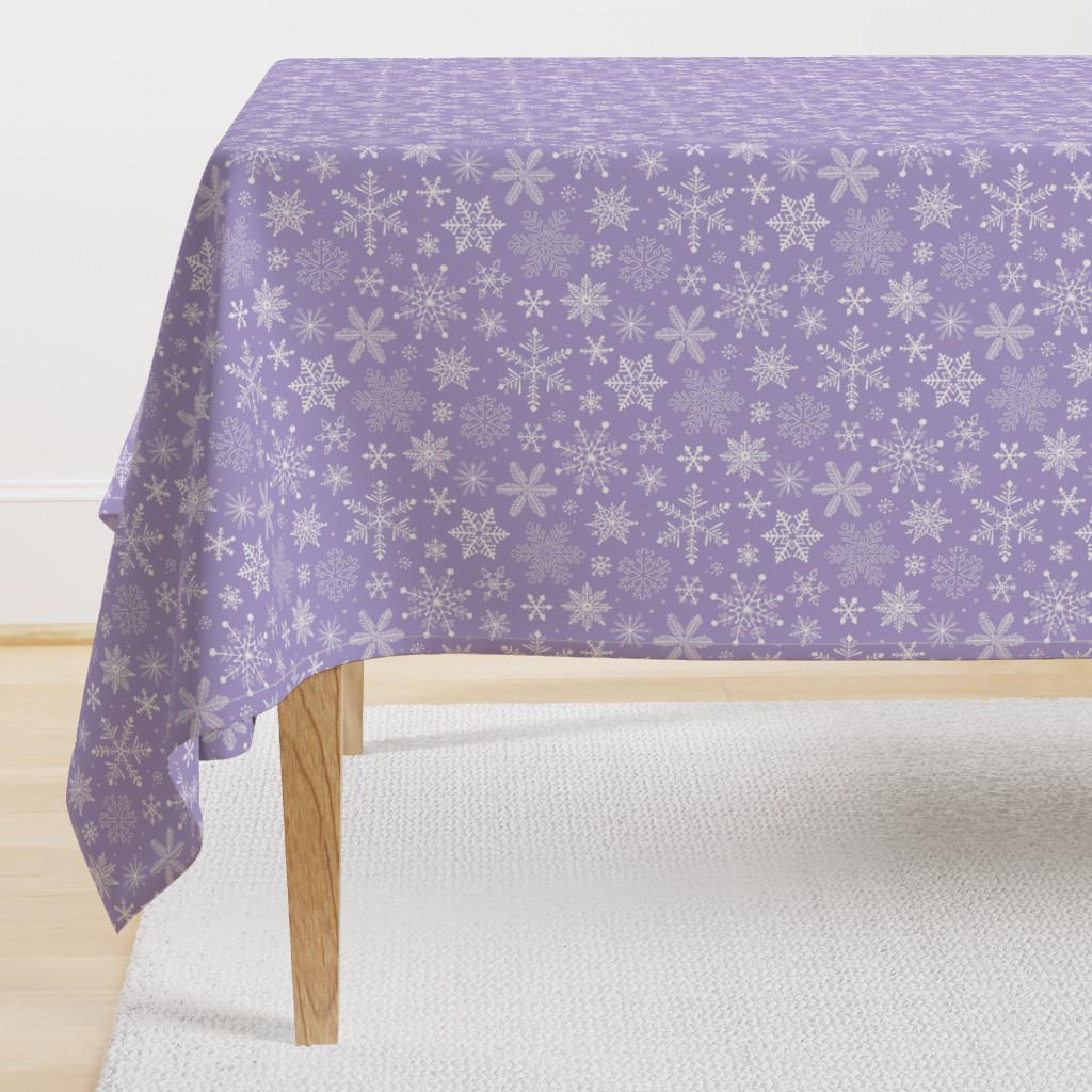 Snowflakes Winter Christmas  on Lavender Purple