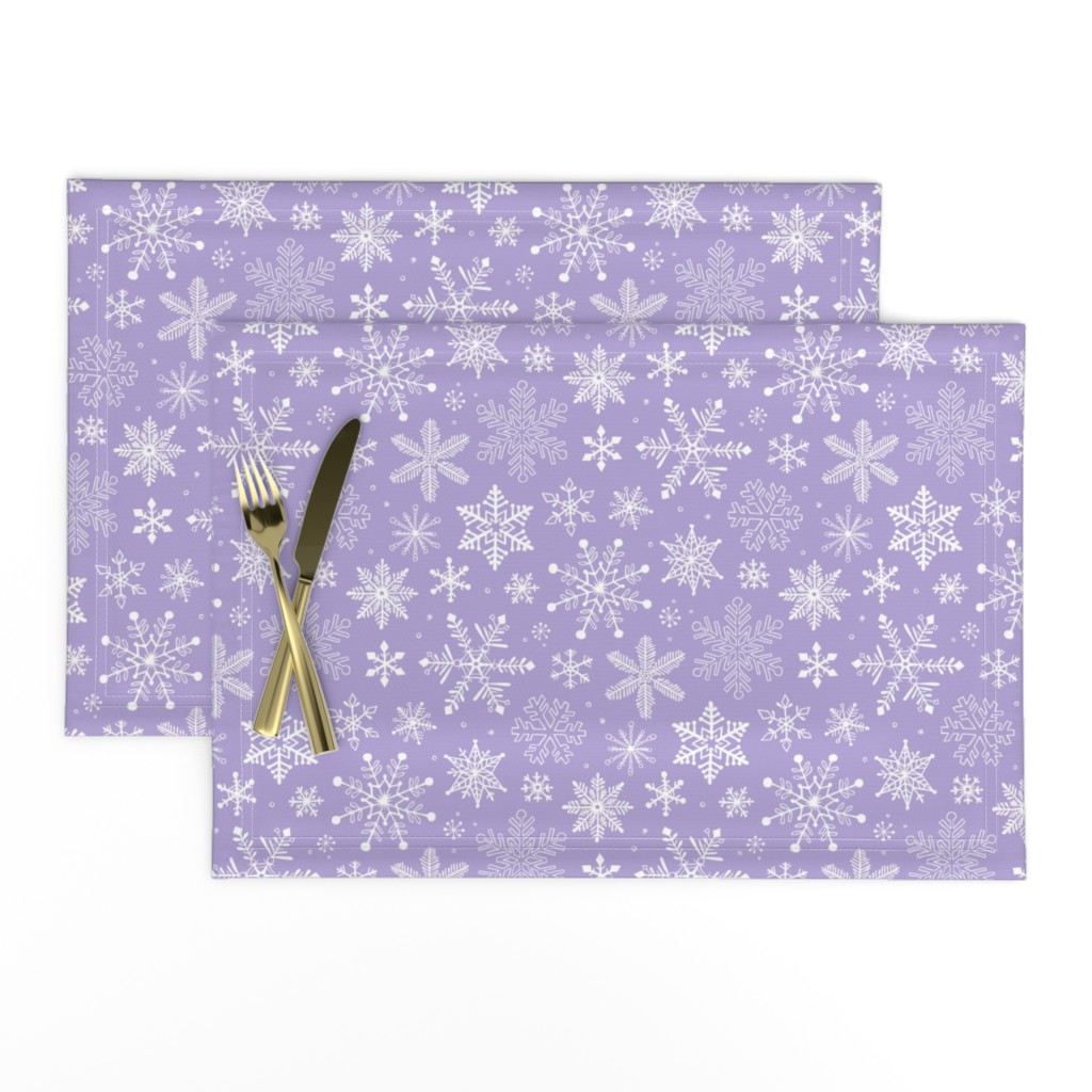 Snowflakes Winter Christmas  on Lavender Purple