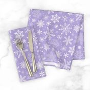 Snowflakes Winter Christmas  on Lavender Purple