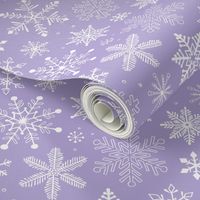 Snowflakes Winter Christmas  on Lavender Purple
