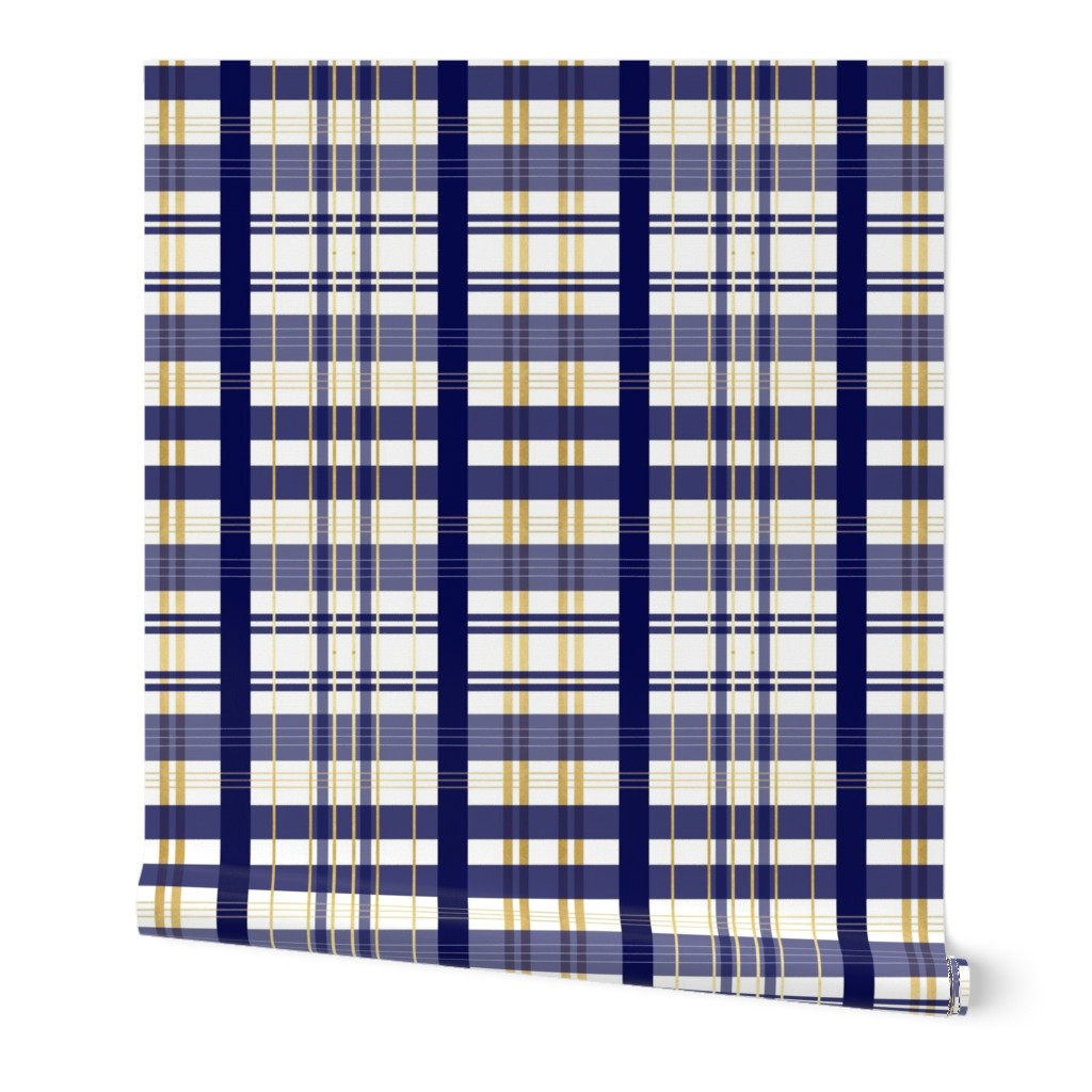 navy blue and gold plaid navy buffalo check notre damn