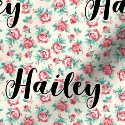 Floral Rose Personalized Name - Hailey