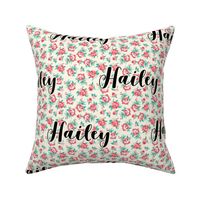 Floral Rose Personalized Name - Hailey