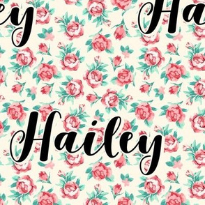 Floral Rose Personalized Name - Hailey