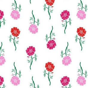 rose // valentines floral fabric roses flowers valentine's day white pink