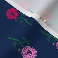 rose // valentines floral fabric roses flowers valentine's day navy