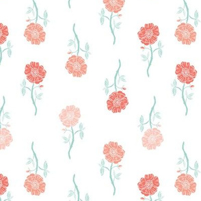 rose // valentines floral fabric roses flowers valentine's day white pastel