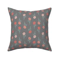 rose // valentines floral fabric roses flowers valentine's day grey