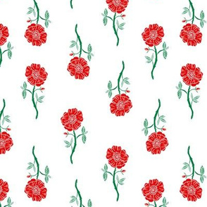 rose // valentines floral fabric roses flowers valentine's day white red