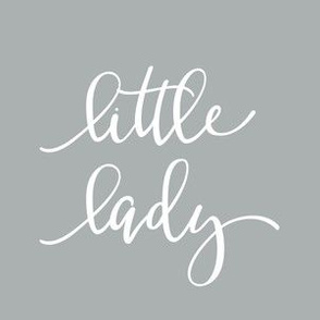Little Lady 6" quilt block - grey - script