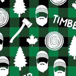 lumberjack - timber - buffalo plaid - green