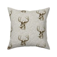 Bucks on Linen- bark