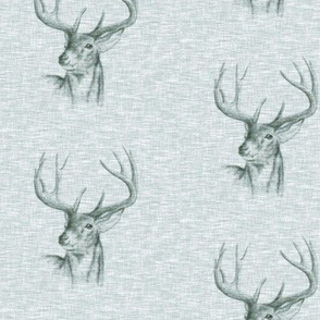 4" Bucks on Linen - sage