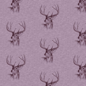 Jumbo Bucks on Linen - plum