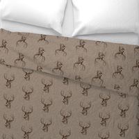 Bucks on Linen - mocha