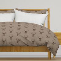 Bucks on Linen - mocha