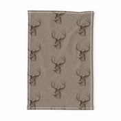 Bucks on Linen - mocha