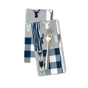 Little Man Patchwork Deer - white, navy, mint and grey