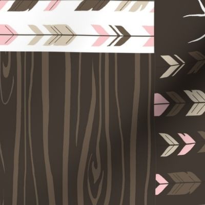 Patchwork Deer - Cocoa and pink - rotated