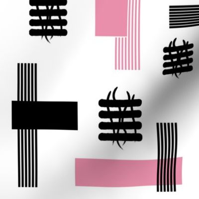 Pink  & Black Rectangles and Bars