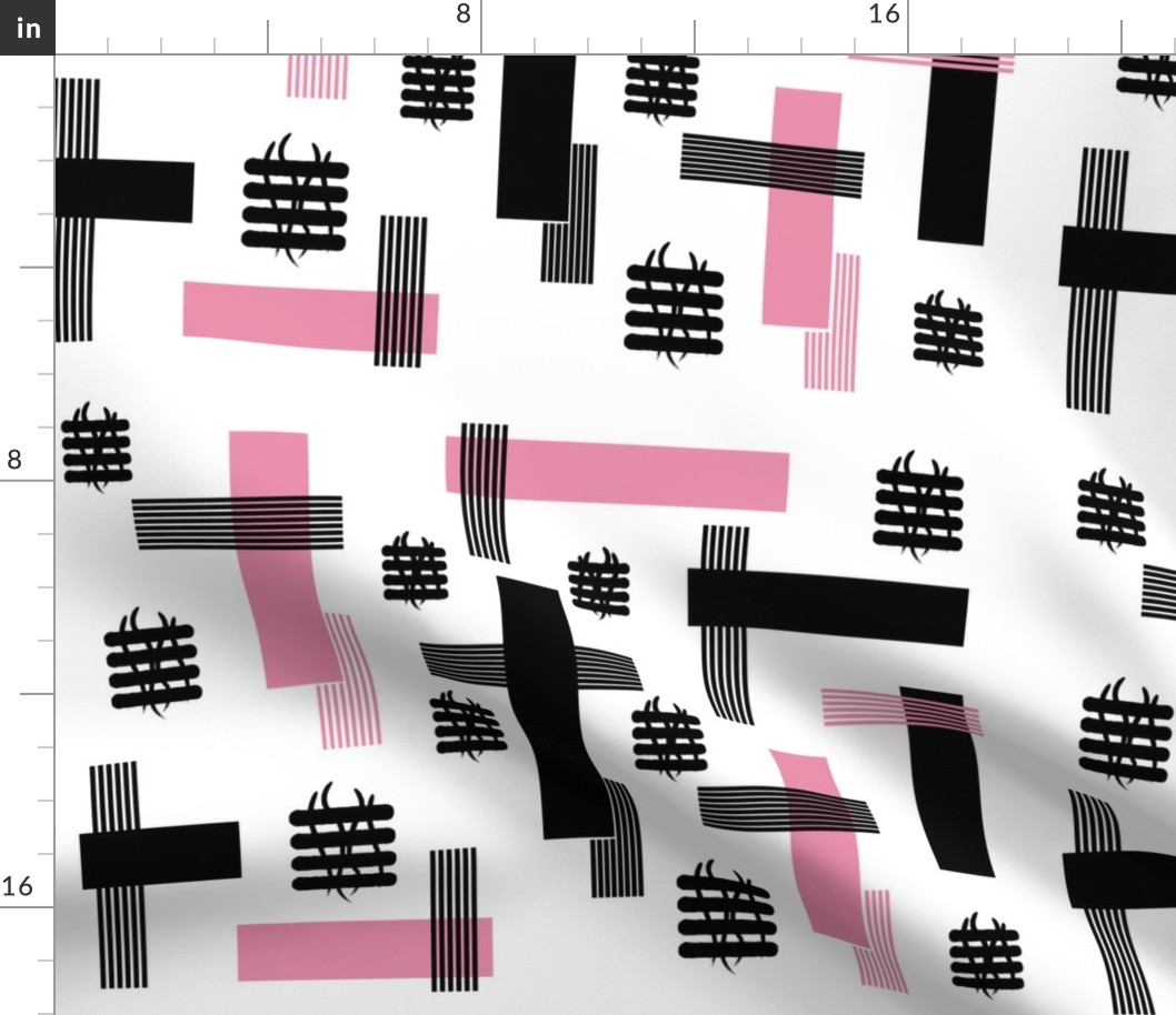 Pink  & Black Rectangles and Bars