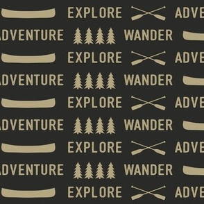 explore wander adventure (soft black & tan)