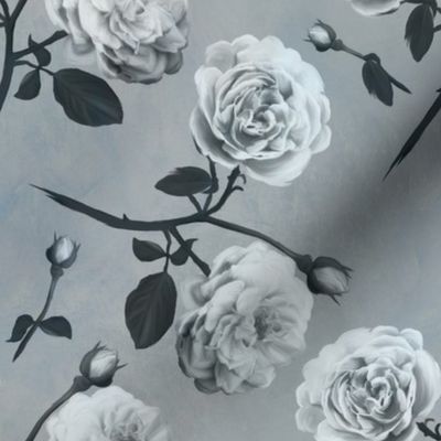 Romantic roses grey