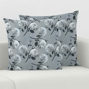 Romantic roses grey