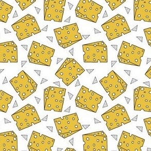 cheese fabric // novelty food fabric print for craft projects - smaller