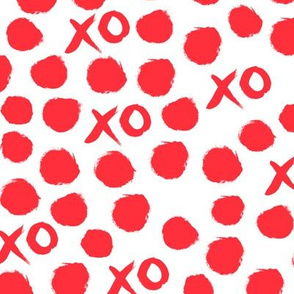 xoxo // red valentines heart love design for textiles and wallpaper - smaller