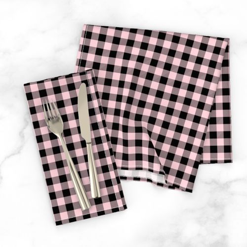 buffalo plaid - pink and black 1/2"