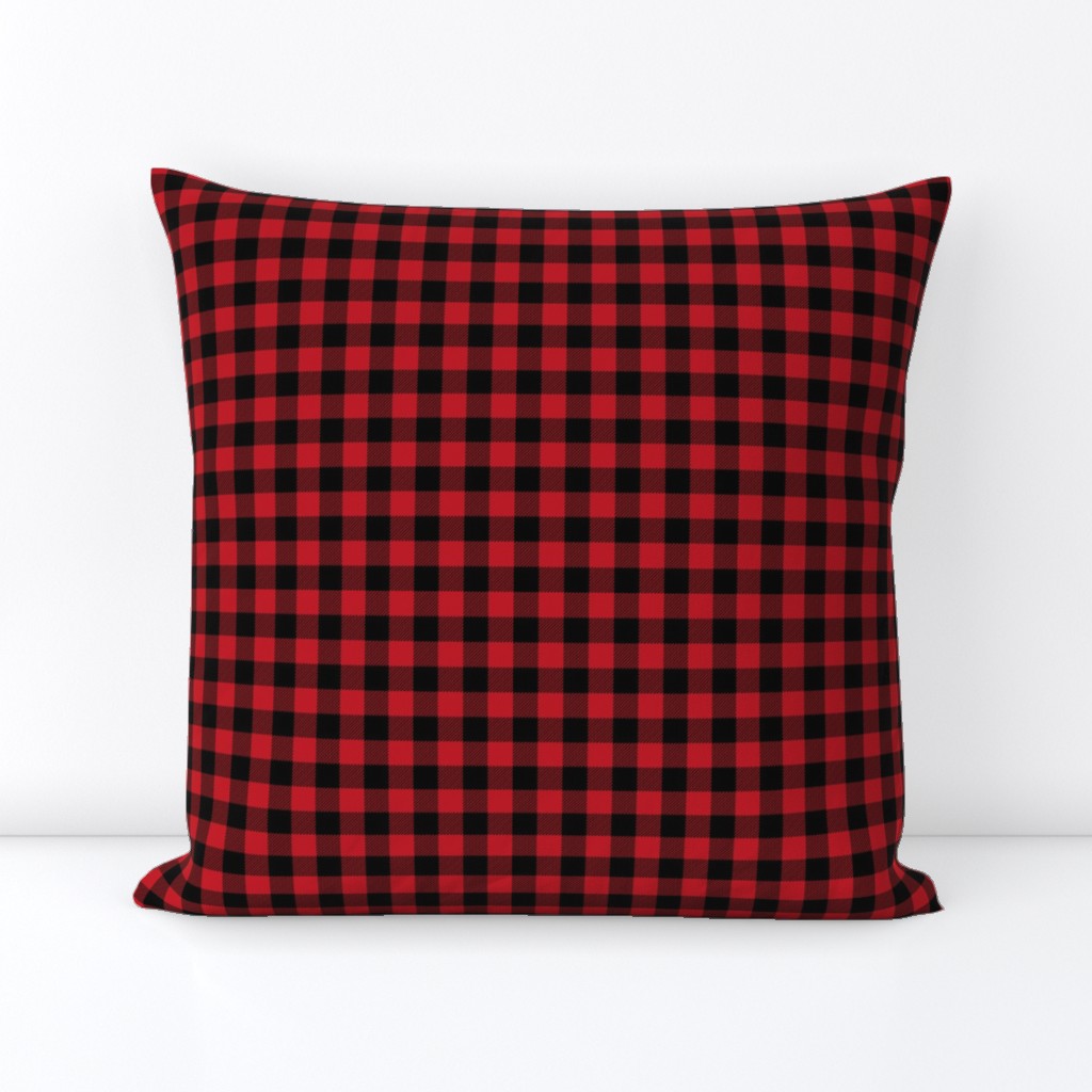 buffalo plaid - red and black 1/2"