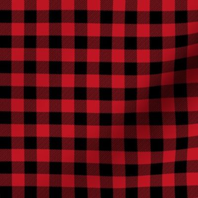 buffalo plaid - red and black 1/2"