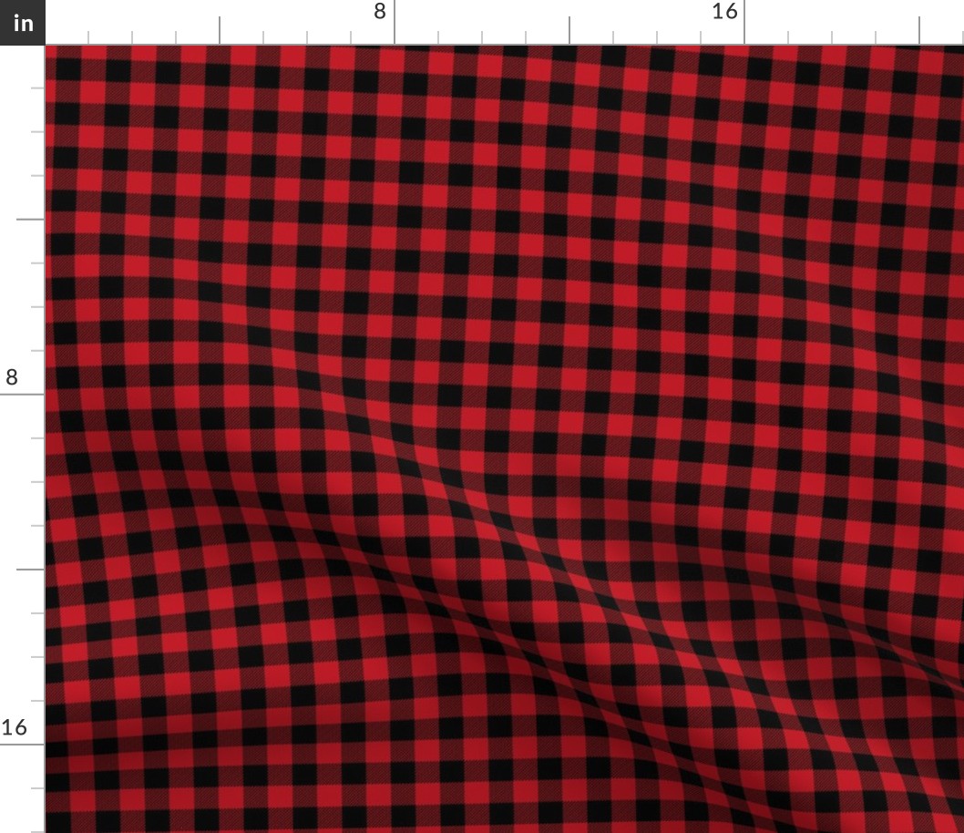 buffalo plaid - red and black 1/2"