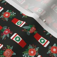 christmas coffees red cups flowers florals cute girls coffee fabric - multi directional