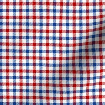 Red, White and Blue tartan, 1/4" check