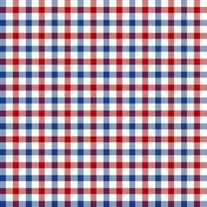 Red, White and Blue tartan, 1/4" check