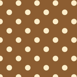 Vanilla polka dots on gingerbread chocolate brown