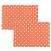 Vanilla polka dots on pumpkin orange