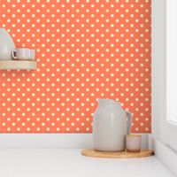 Vanilla polka dots on pumpkin orange