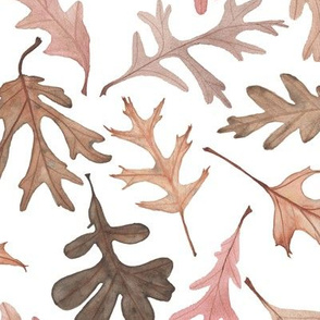 Watercolor Oak Leaves