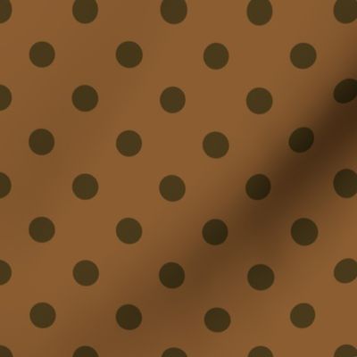 Chocolate polka dots on gingerbread brown
