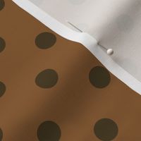 Chocolate polka dots on gingerbread brown